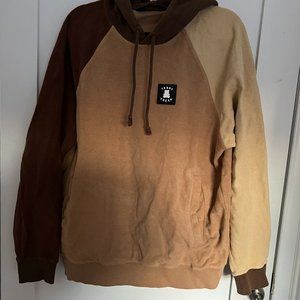 Teddy Fresh Reverse Fleece Color Block Hoodie Brown